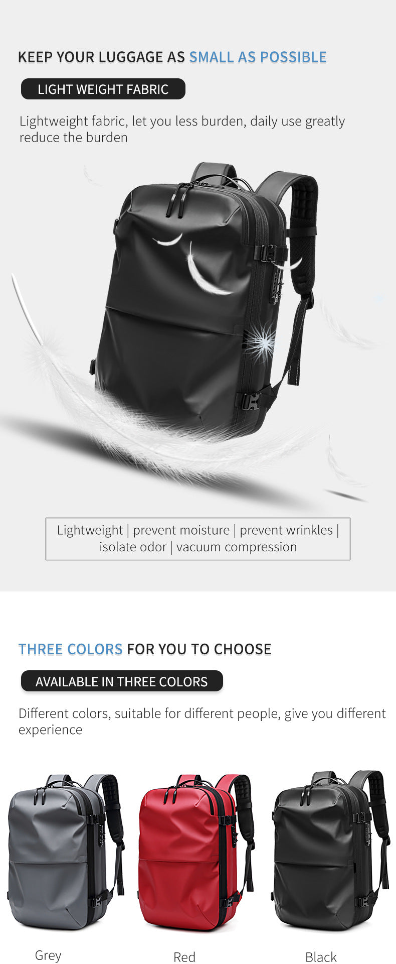 Vacuum-Compressed Large-Capacity Business Backpack for Men: 17-Inch Laptop, Waterproof, Wet/Dry Compartments, Outdoor Commuting Backpack