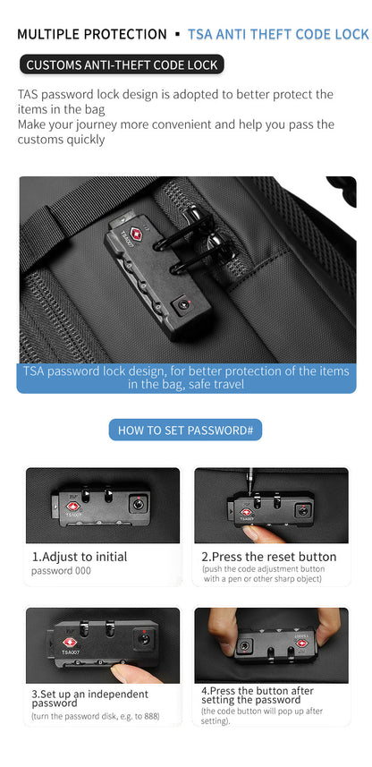 Vacuum-Compressed Large-Capacity Business Backpack for Men: 17-Inch Laptop, Waterproof, Wet/Dry Compartments, Outdoor Commuting Backpack