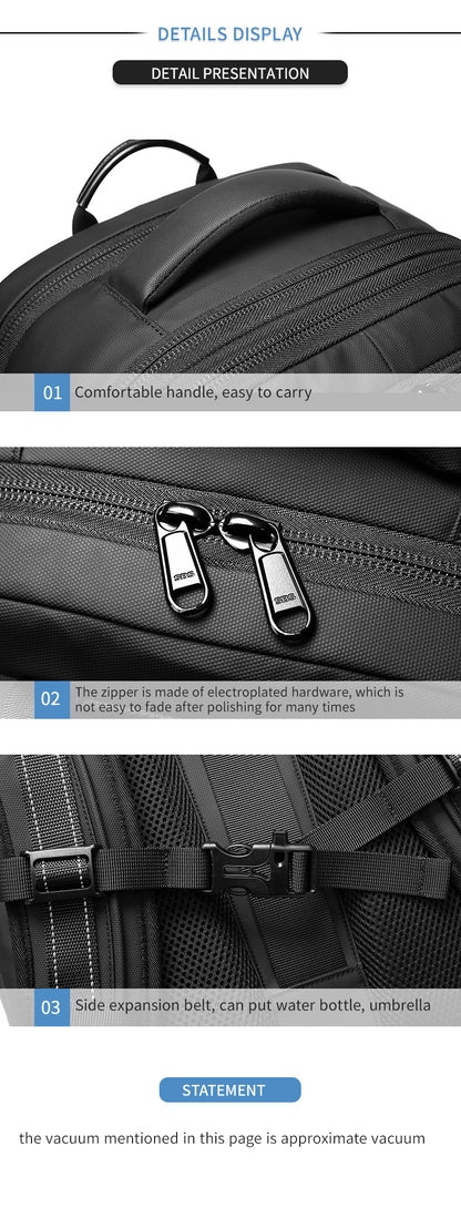 Vacuum-Compressed Large-Capacity Business Backpack for Men: 17-Inch Laptop, Waterproof, Wet/Dry Compartments, Outdoor Commuting Backpack