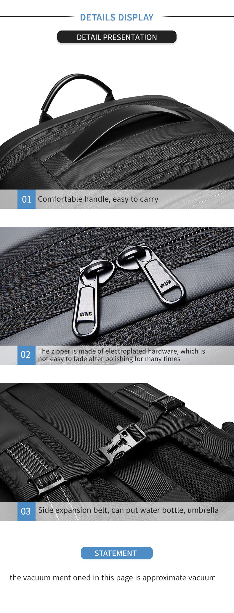 Vacuum-Compressed Large-Capacity Business Backpack for Men: 17-Inch Laptop, Waterproof, Wet/Dry Compartments, Outdoor Commuting Backpack